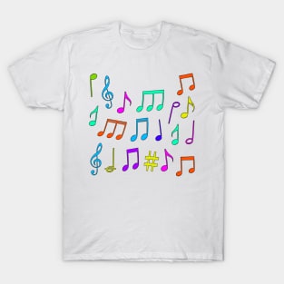 Colored musical notes T-Shirt